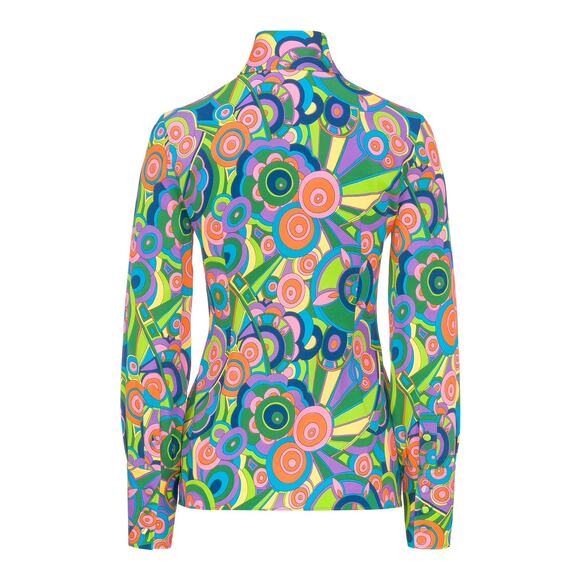 NWT Dolce & Gabbana Silk abstract Print Blouse Shirt Multicolor  IT 40 US S - Picture 7 of 11